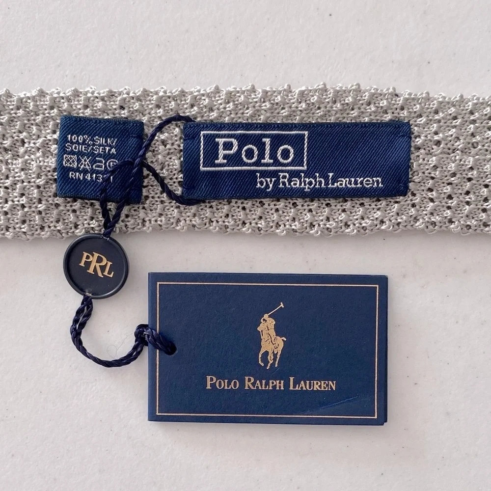 Polo Ralph Lauren Men's Grey Silk Knit Tie